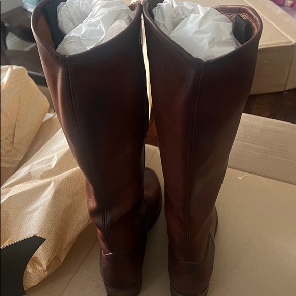 FRYE Melissa Button 2 Knee High Boot cognac Leather 7.5 - Picture 6 of 8